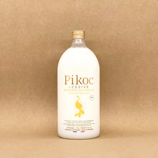 lessive liquide et concentrée parfum fleur d'oranger par Pikoc. format 1L