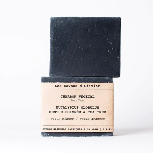 Savon N° 28 : Charbon Végétal - Eucalyptus Globulus, Menthe Poivrée & Tea Tree