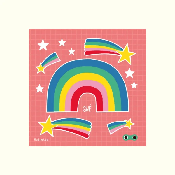 Sticker réfléchissant arc en ciel par Rainette