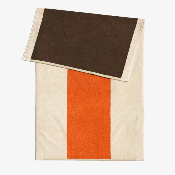 serviette de plage suite702 coton bio orange et marron
