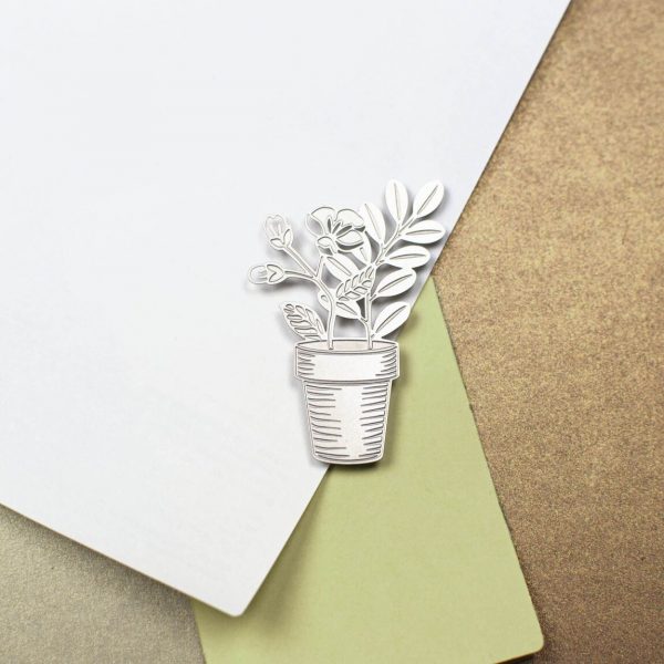 magnet en métal pot de fleur