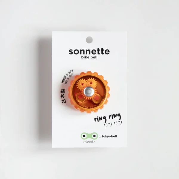 sonnette vélo orange rainette