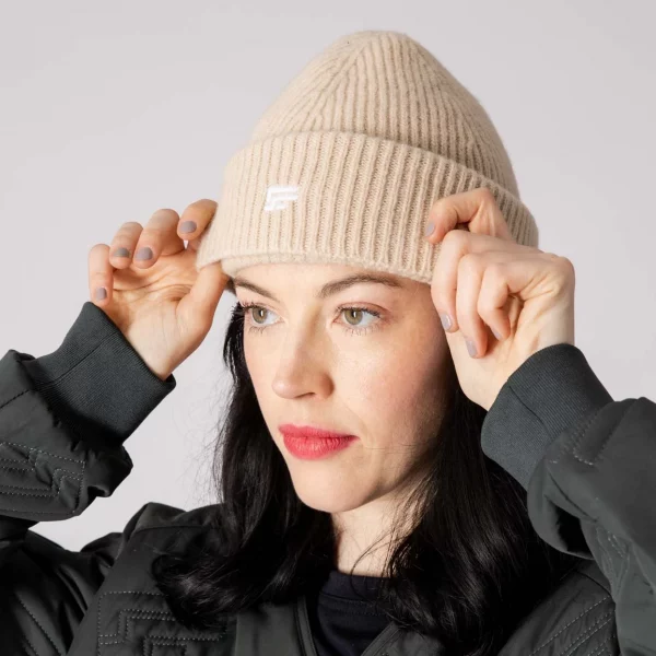 bonnet cagoule casque vélo laine beige TOMO