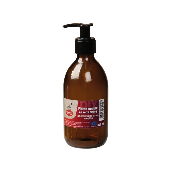 flacon pompe verre ambré 300ml