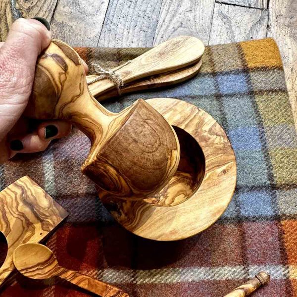 mortier presse ail bois olivier