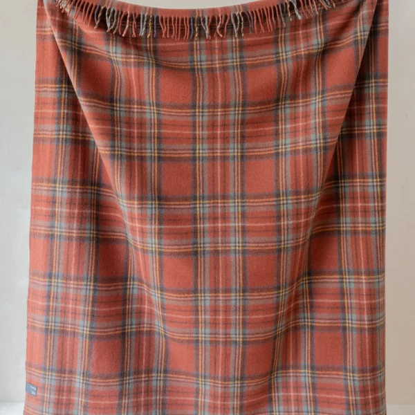 plaid laine recyclée tbco patchwork rouge