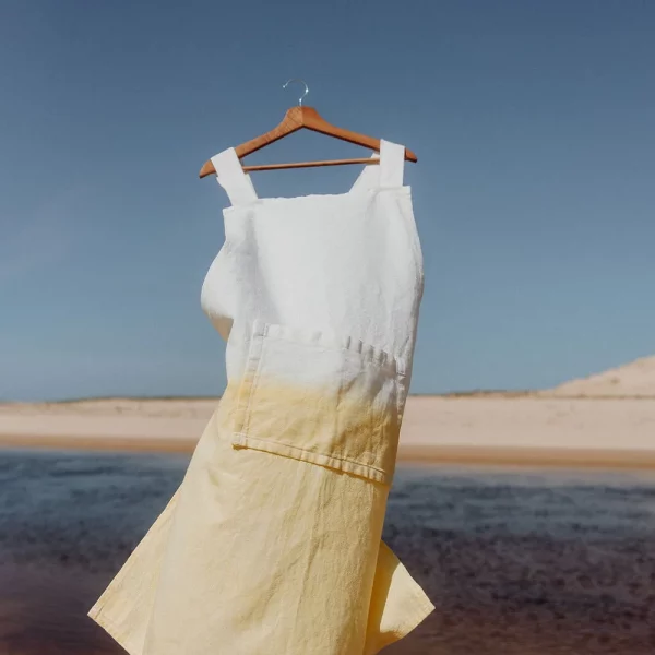 tablier japonais lin jaune Margaux m