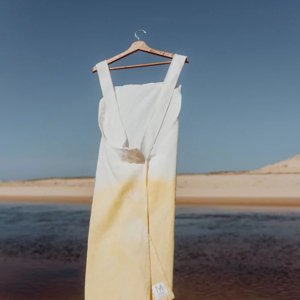 tablier japonais lin jaune Margaux m