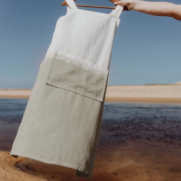 tablier japonais en lin kaki Margaux M