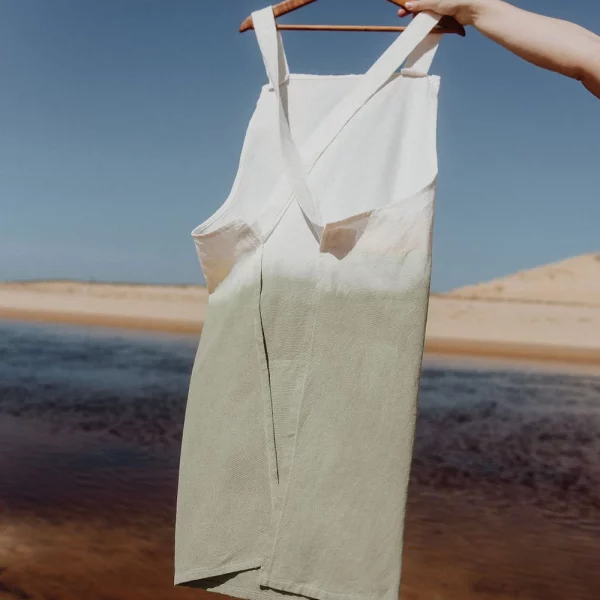 tablier japonais lin kaki Margaux m