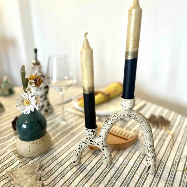 bougeoir moucheté par Camille Esnée