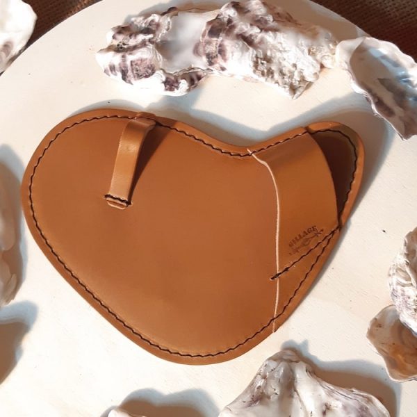 gant à huitre cuir camel