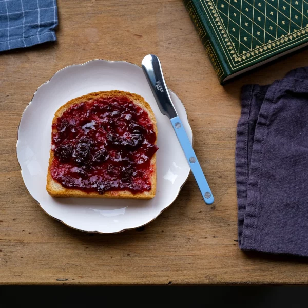 couteau à beurre sabre bleu pastel