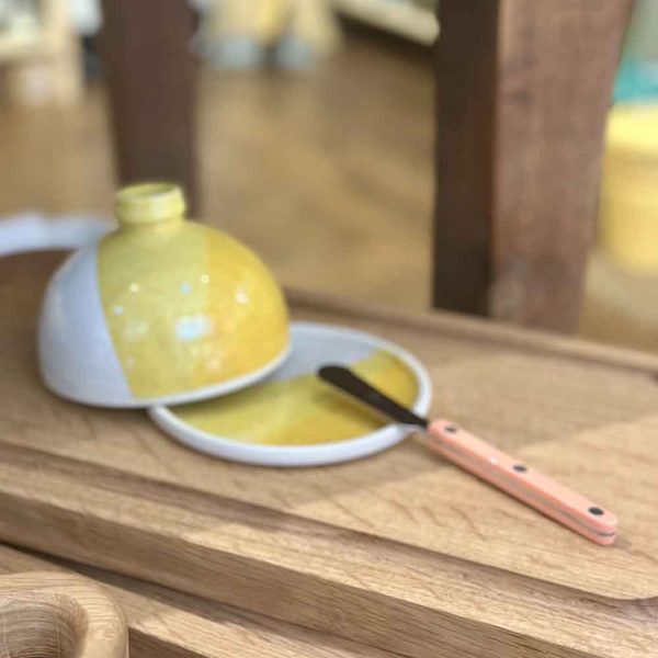 beurrier à cloche artisanal jaune