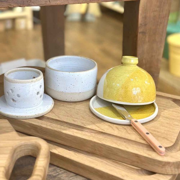 beurrier à cloche artisanal jaune