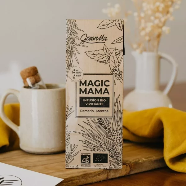 infusion bio en sachet greenma au romarin et menthe magic mama