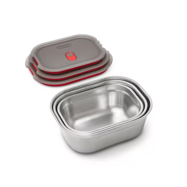pack 3 lunchbox repas de 600ml, 900ml, 1200ml en inox micro-ondable par Black & Blum