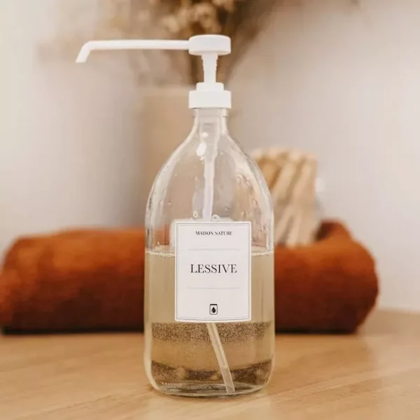 flacon distributeur 1L avec bec long, en verre recyclé par Little Pots