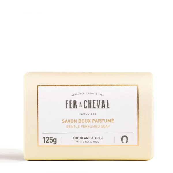 savon doux parfumé au thé blanc et au yuzu de chez fer à cheval