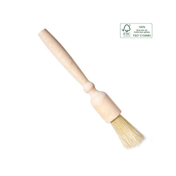 pinceau de cuisine rond en bois et soie naturelle