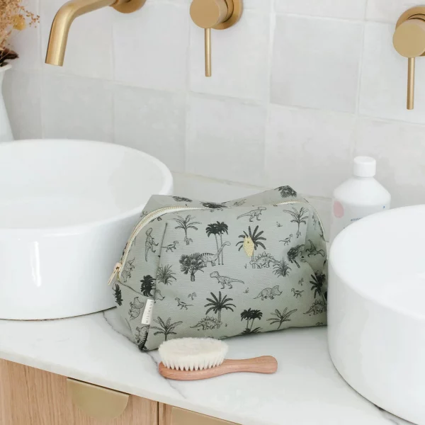 trousse de toilette milinane aux motifs dinosaures