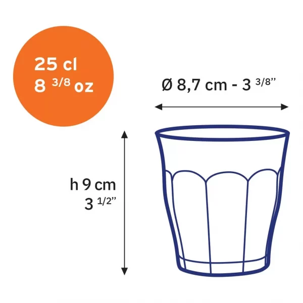 verre duralex picardie 25cl transparent