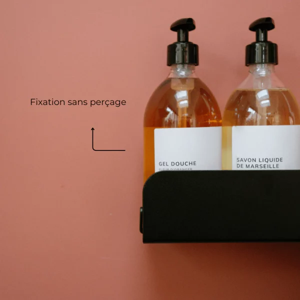 grande étagère pour salle de bain ou cuisine en alu inoxydable noir Mamik