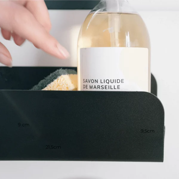 grande étagère pour salle de bain ou cuisine en alu inoxydable noir Mamik