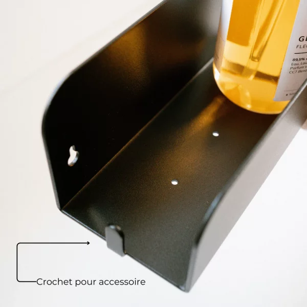 étagère pour salle de bain en alu inoxydable noir Mamik