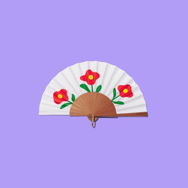 eventail mini fait à la main en Espagne - Coquelicot par A Fan of
