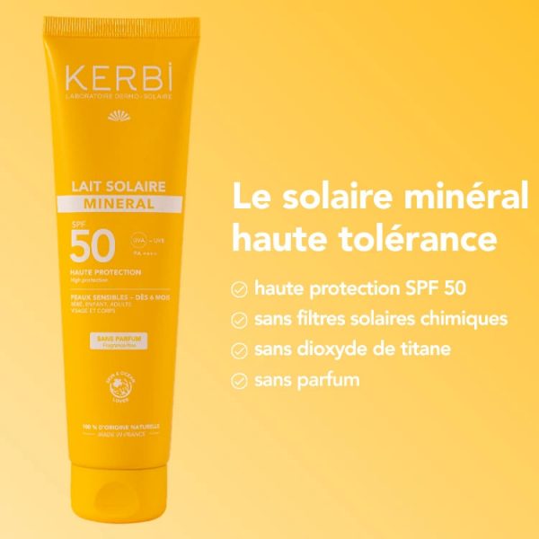 crème solaire SPF50 sans parfum 150gr Kerbi