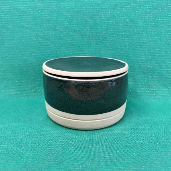 beurrier à eau ou breton en céramique vert - graphiste en terre