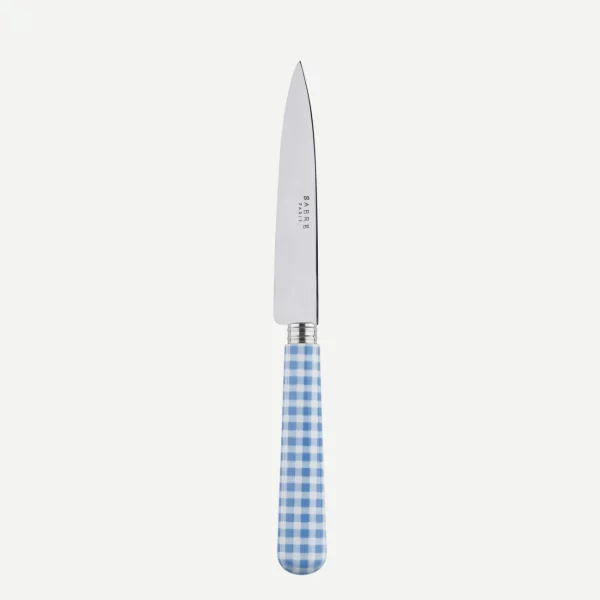 Couteau d'office sabre finition vichy bleu clair