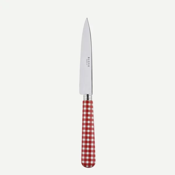 Couteau d'office sabre finition vichy rouge