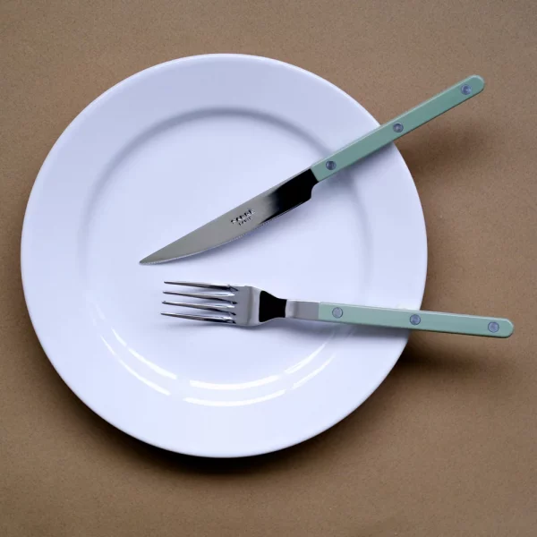 couverts de table bistrot vert asperge Sabre