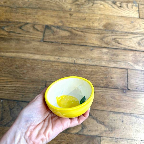 mini bol en céramique citron jaune Kult