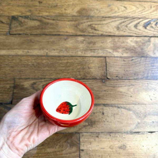 mini bol en céramique fraise rouge Kult