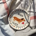 Mini assiette en céramique chien Kult