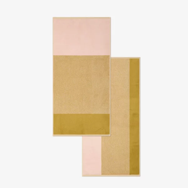 Serviette de bain 50*100 Suite 702. rose et vert