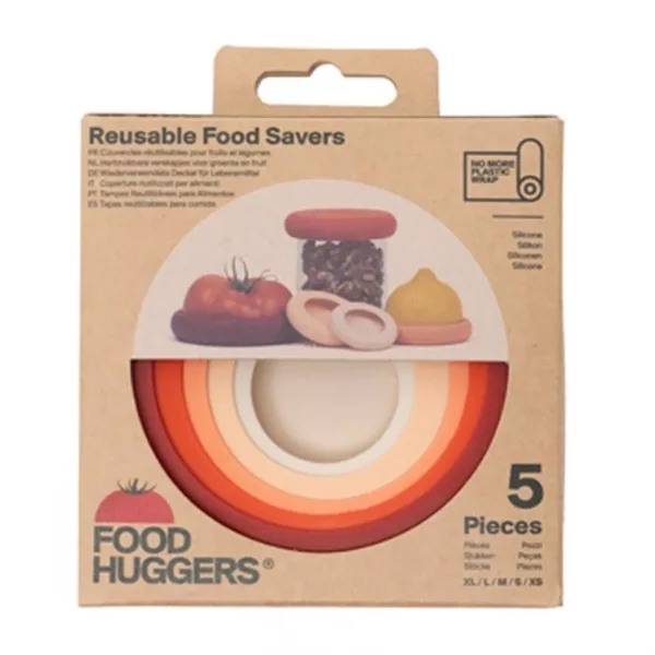 Couvercles alimentaires en silicone lavable x5 par Food Huggers