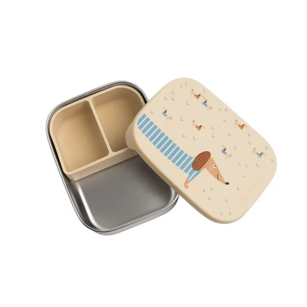 boite à gouter inox et silicone pour enfant - motif teckel par The Cotton Cloud