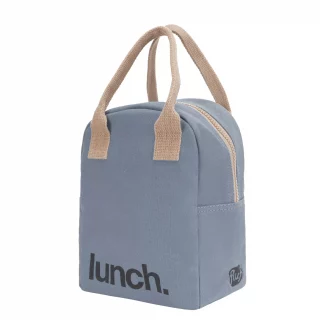 sac pour lunch pique nique en coton GOTS bleu