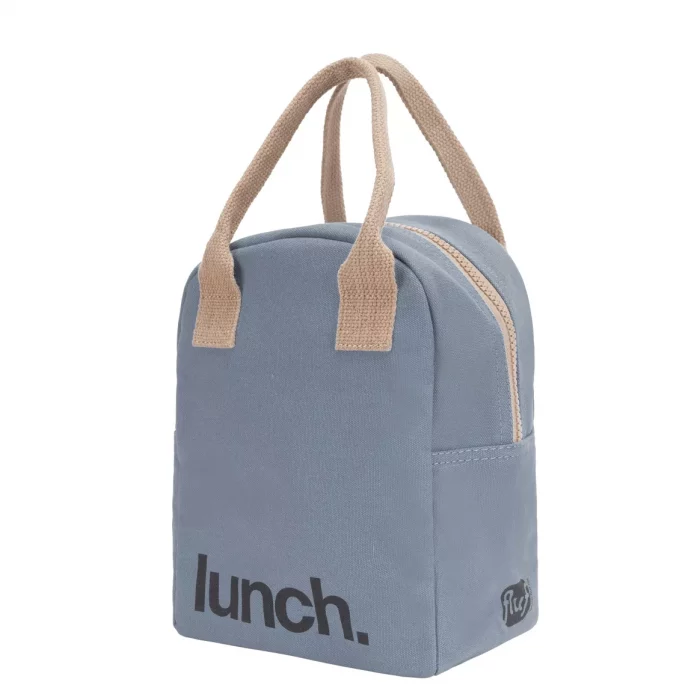 sac pour lunch pique nique en coton GOTS bleu