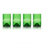 verres en bouteilles recyclées par Rebottled - lot de 4 verres verts