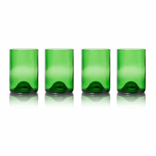 verres en bouteilles recyclées par Rebottled - lot de 4 verres verts