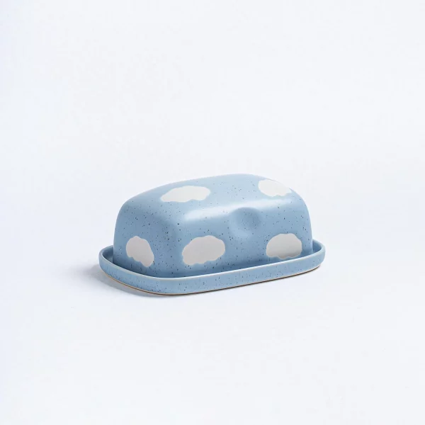 Beurrier en céramique Egg Back Home - Nuage bleu