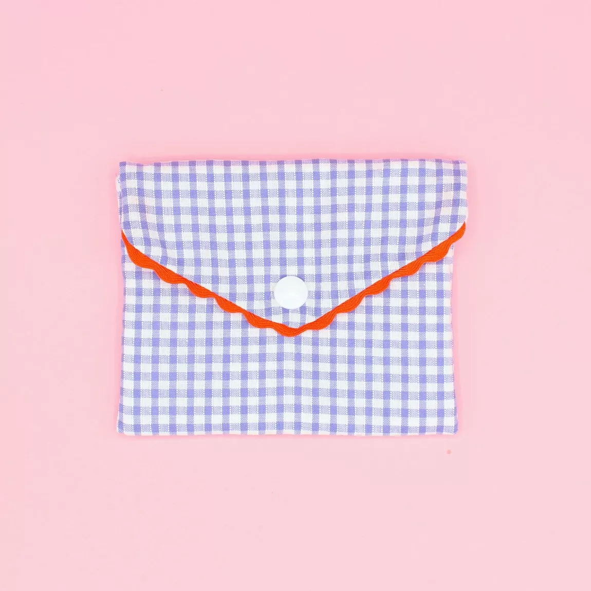 Pochette à savon lavable en coton rayé violet