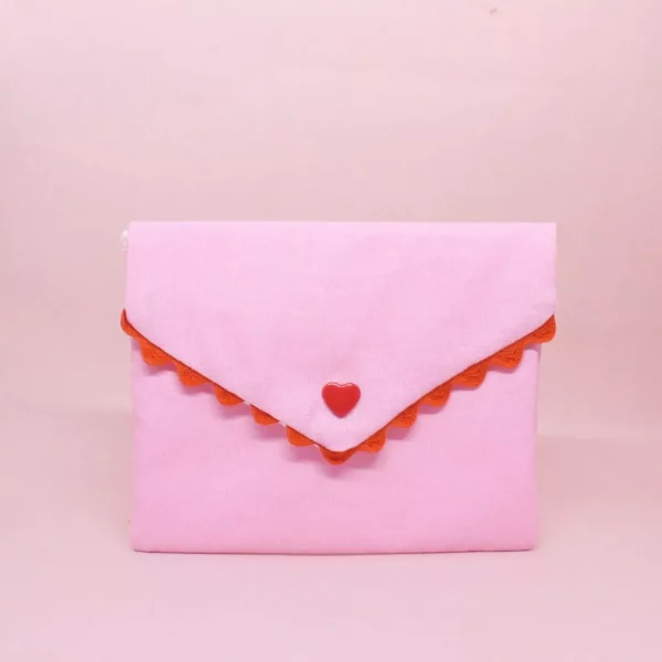 Pochette à savon lavable en coton rose