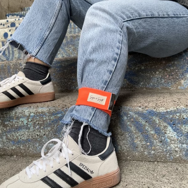 serre pantalon réfléchissant orange Suzon & Suzette