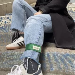 serre pantalon réfléchissant pour vélo vert paillette - Suzon & Suzette